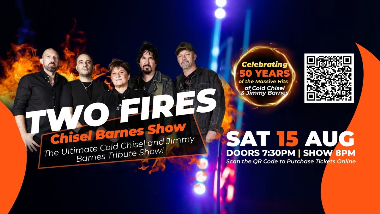 Featured image for “Two Fires Chisel Barnes Show at Padstow RSL – 15 August”