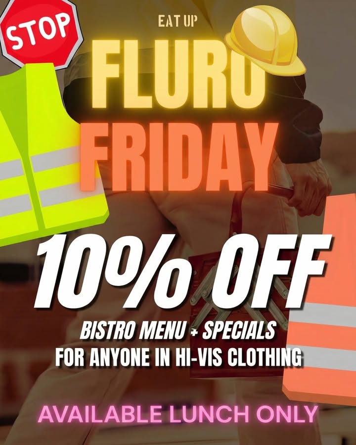 Featured image for “10% Off Friday Lunch for Hi-Vis Workers at Padstow RSL”
